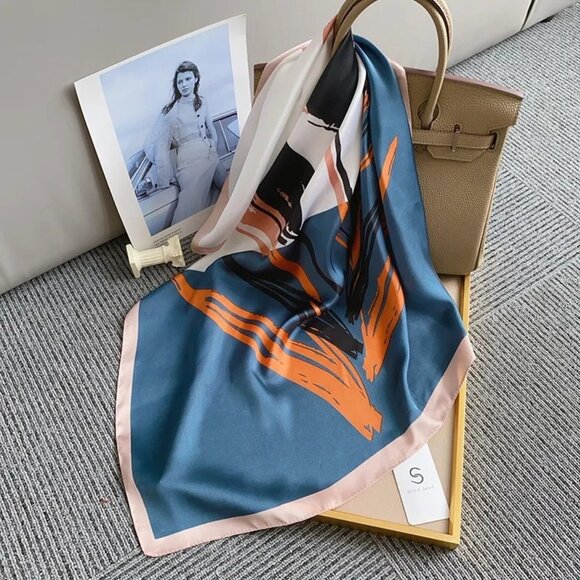 2/$30 NEW Colorful Painted Abstract Floral Printed Silky Fashion Scarf - Picture 1 of 9